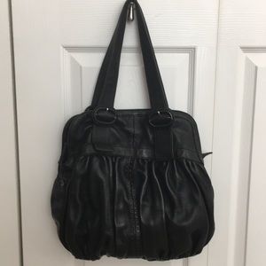 Cole Haan large, handbag, soft blk pebbled leather